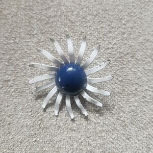 Blue and White Flower Brooch